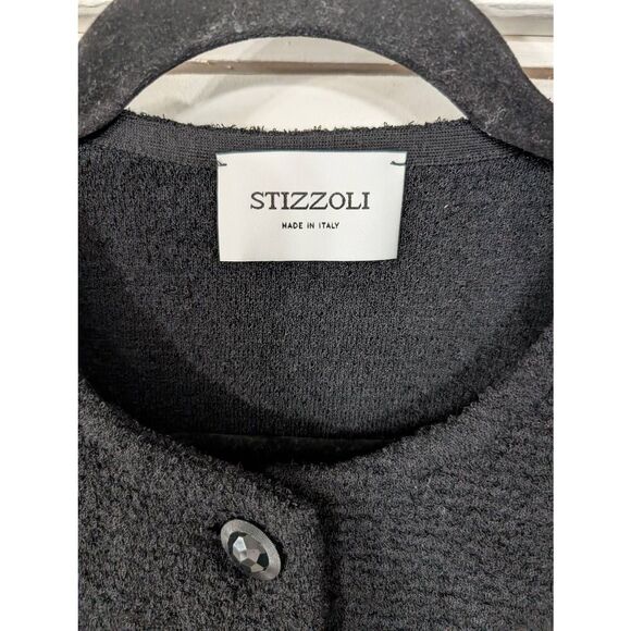 Stizzoli Tweed Blazer women's Small*** black white textured Italy Vintage - Picture 3 of 8